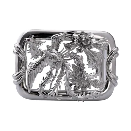Wholesale Custom 925 Sterling Silver Chinese Phoenix Belt Buckle