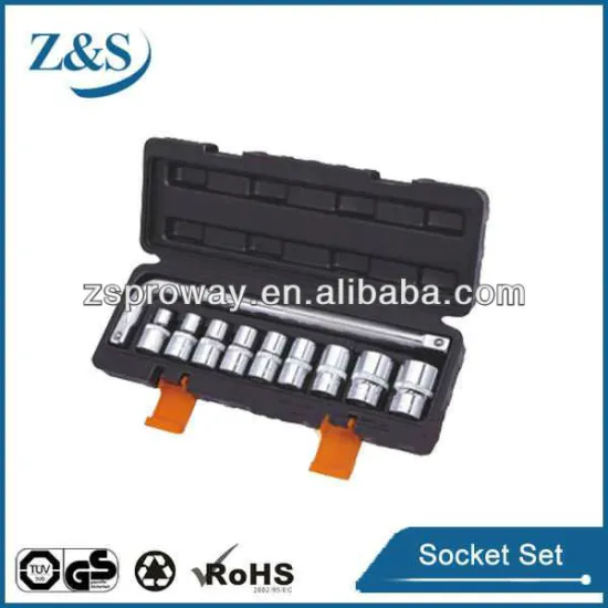 10pcs 1/2" socket set with L type wrenches