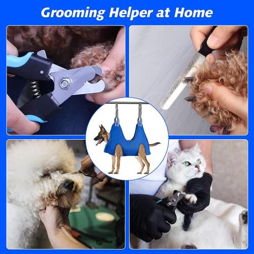 Anjing Binatang Grooming Dua Hammock Dressing Harness for Nail Trimming