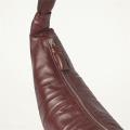 Soft Leather Chocolate Brown Croissant Horn-shaped Bag