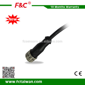 3wires M12 3 pin or 4 pin female straight or elbow connector