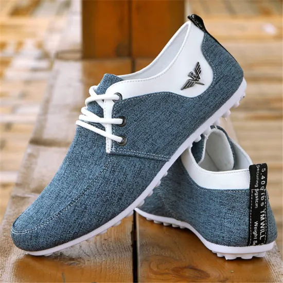 New canvas shoes deodorant breathable men's shoes tide shoes non-slip male students tie casual stripes Man driving shoes 2020