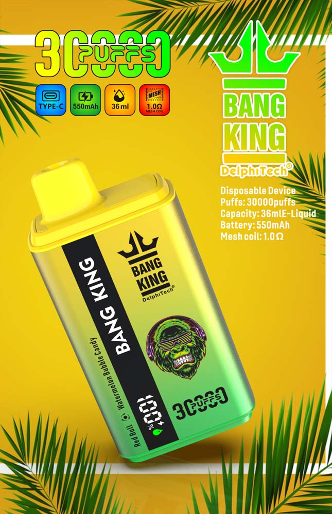Bang King 30000 Nic 5% Puffs บุหรี่ไฟฟ้าแบบใช้แล้วทิ้ง