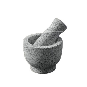 Pestle and Mortar Set: Natural Spice & Herb Crusher Grinder, Sesame White Natural Granite