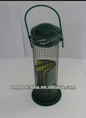 Metal bird feeder with holder