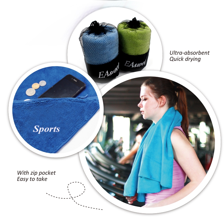 Microfiber Gym hooded Towel with logo