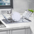 chrome expandable dish drying rack Dish Drainer Rack drying rack with utensils holder for kitchen sink to kitchen