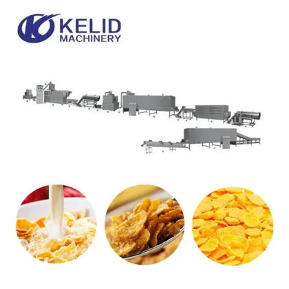 Crunch Puffed Breakfast Corn Cereal Flakes Making Machine