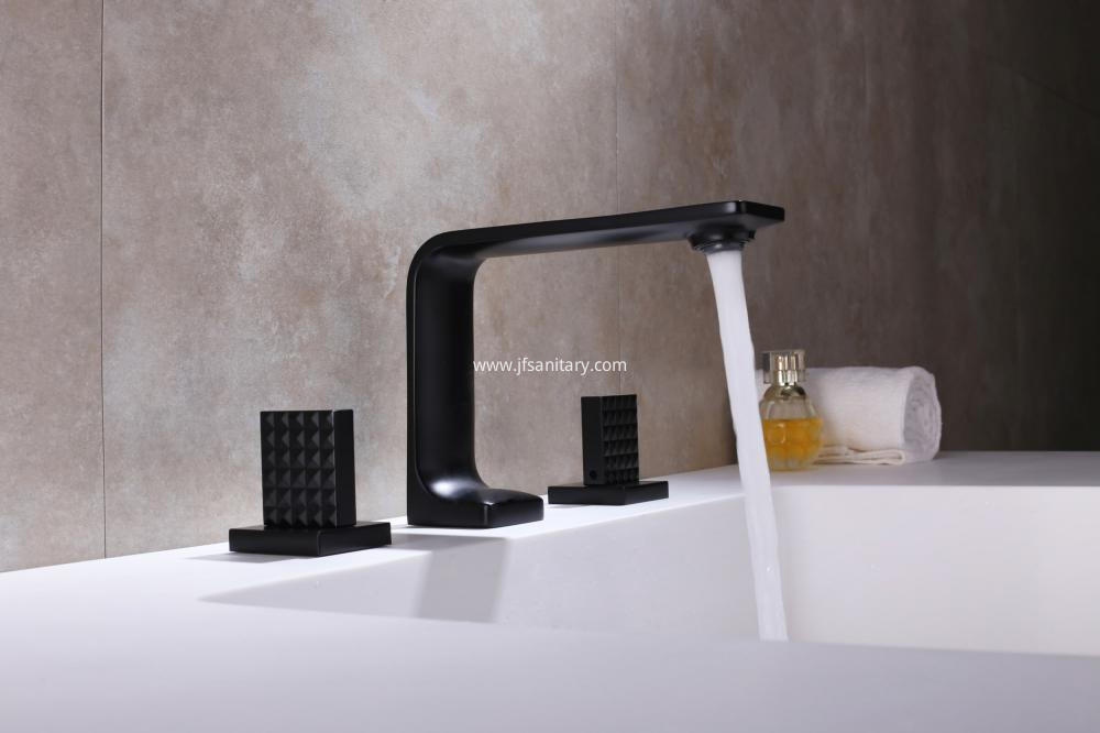 Two Handle Basin Faucet Matt Black