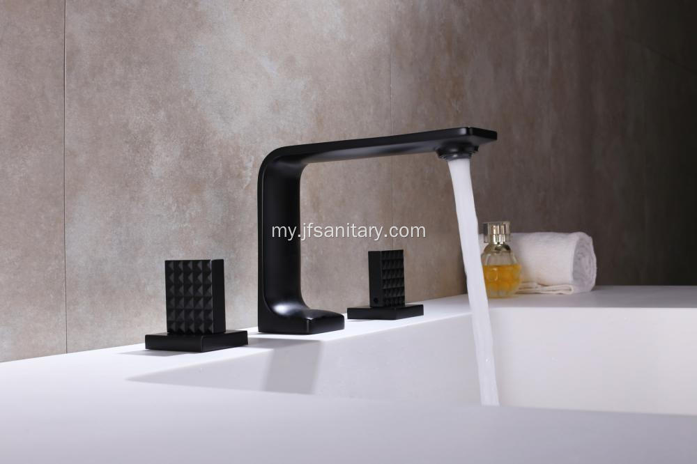 နှစ်ခုလက်ကိုင် basin faucet Matt အနက်ရောင်