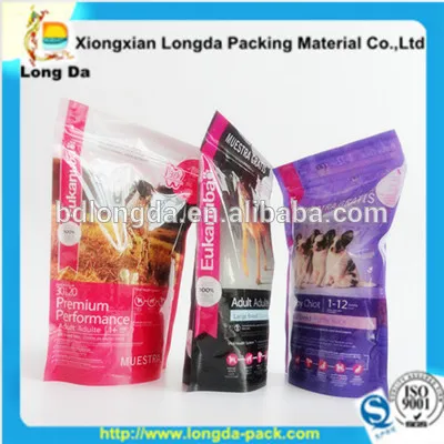 zipper zip lock bag plastic bag printing for dog food packaging