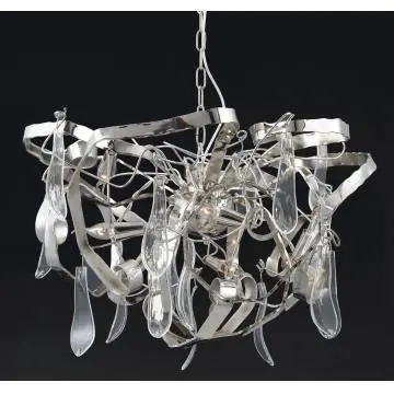 6-Lights  Frivolous Iron Garlands Carrying Glass Pendant Lamp