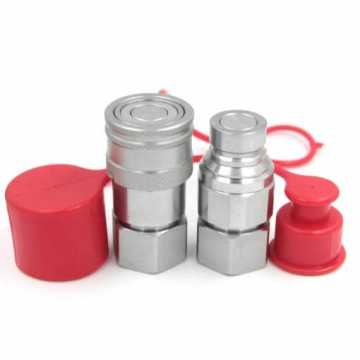 GT-FF 1/2" NPT Skid Steer Carbon Steel Flat Face Hydraulic Quick Coupling: Interchangeable with Stucchi FIRG