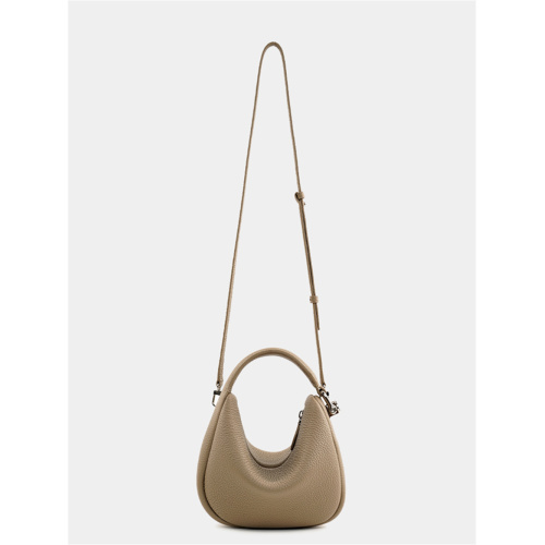 Khaki Classic Cowhide Shoulder Bag