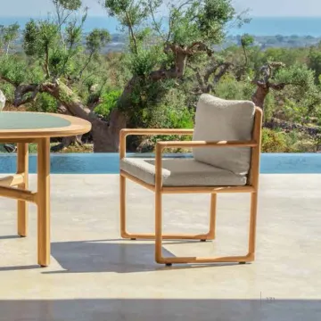 WESOME Outdoor Patio Garden Teak Furniture Dining Chair