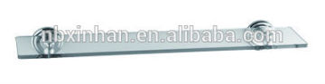 bathroom wall mounted glass shelf with zinc alloy base chrome plating
