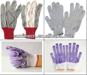 10G Pointed bead gloves dotted cotton gloves/cotton PVC dots glove/canvas glove
