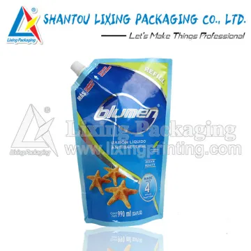 Liquid detergent spout bag
