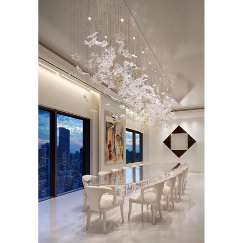lobby crystal glass chandelier led pendant light