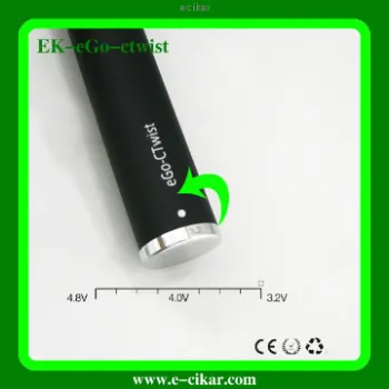 China manufacture ego c twist battery, twisting battery variable ego t