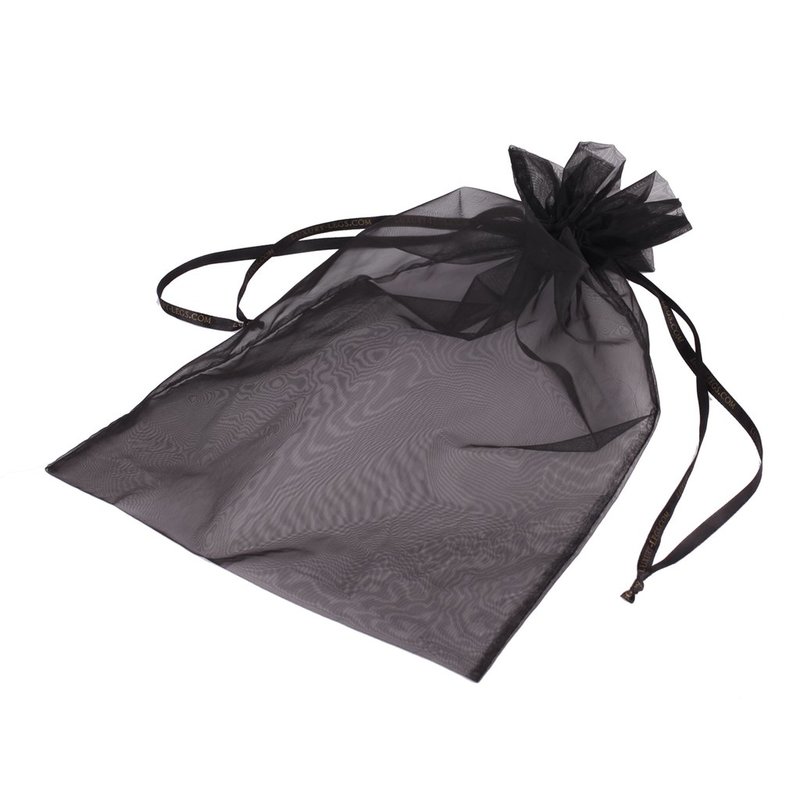 black organza drawstring pouch