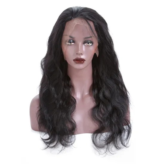 100% Peruvian Human Virgin Hair Natural Color Body Wave Full Lace Wig for Black Women