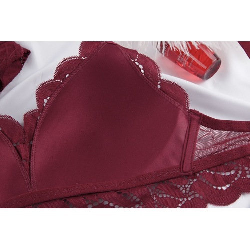 set di mutandine reggiseno imbottito in pizzo floreale senza filo