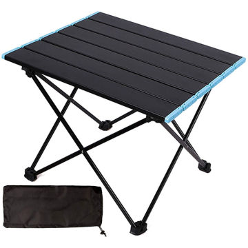 Portable Aluminum Camping Folding Table with Bag: Adjustable Height, Picnic Grill and Lightweight Design for Outdoor Activities