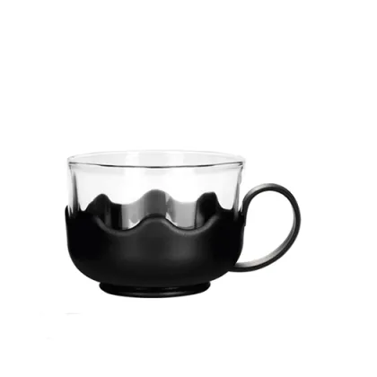 Lilac glass tea pot set with cups