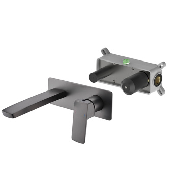 Brushed Nickel Brass Bathroom Faucet Wall
