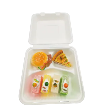 Disposable Sugarcane Disposable 10''-3 Compartment Container