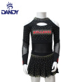 Custom dandy cheap black and red college youth girls cheerleading uniforms outfits