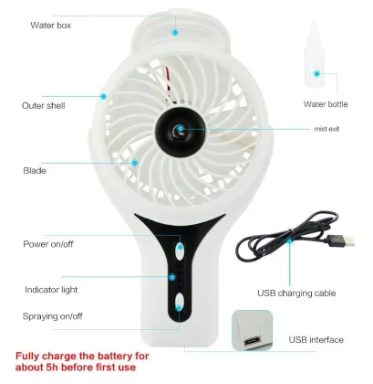 LED Flash Light Cool Breeze Misting Fox Fan