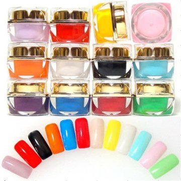 12 pure colors 0.5oz spa manicure pedicure nail gel polish in acrylic box