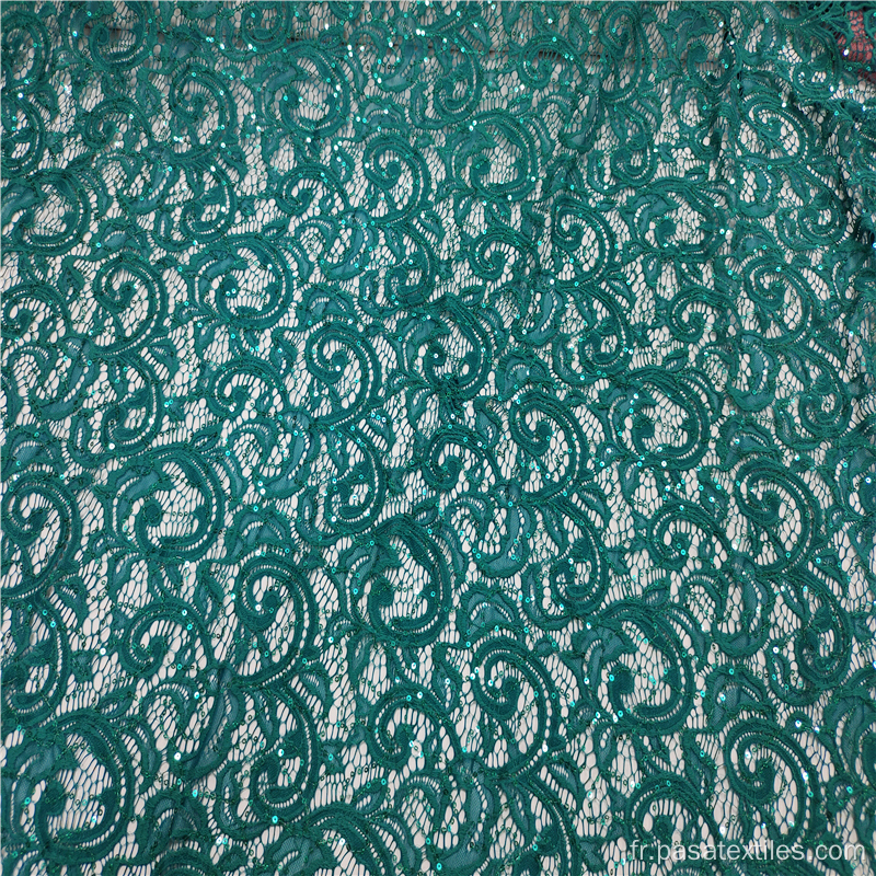 tissu vert pailleté tissu fantaisie pour robe de soirée