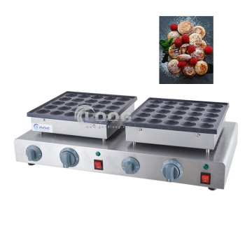 Kommerzielle elektrische Doppelkopf Niederländische Pofertjes -Maschine - Mini -Pfannkuchen -Maker 50 Löcher