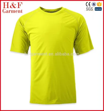Quick drying raglan sleeve custom yellow men t shirt
