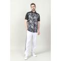 MEN'S BLACK COLOR DIGITAL PRINTED POLO SHIRT