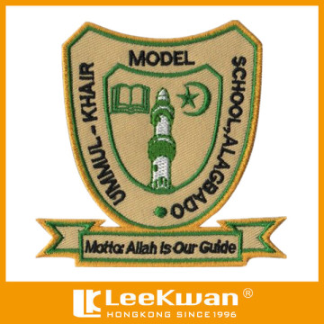 School logo embroidery patch, embroidered school patch for school uniforms