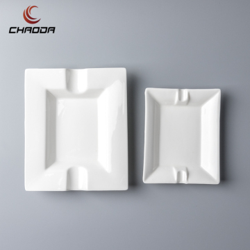 Modern White Ceramic Ashtray - Heat Resistant Pocket for Cigarettes & Cigars