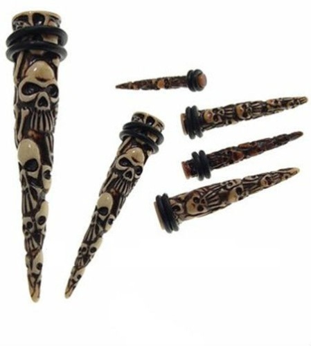 Skull Relief Skeleton Acrylic Extender Ear Taper