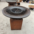 حديقة Corten Steel Fire Pit Barbecue Grill