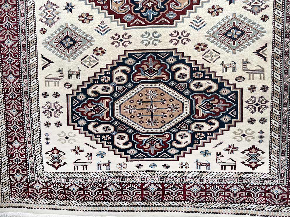 Red Symmetrical Pakistani Carpet