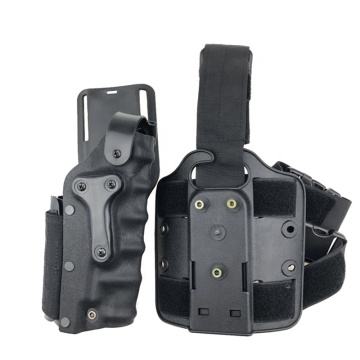Tactical Hunting Belt Holster for Left and Right Hand with Drop Leg and Flashlight Mount