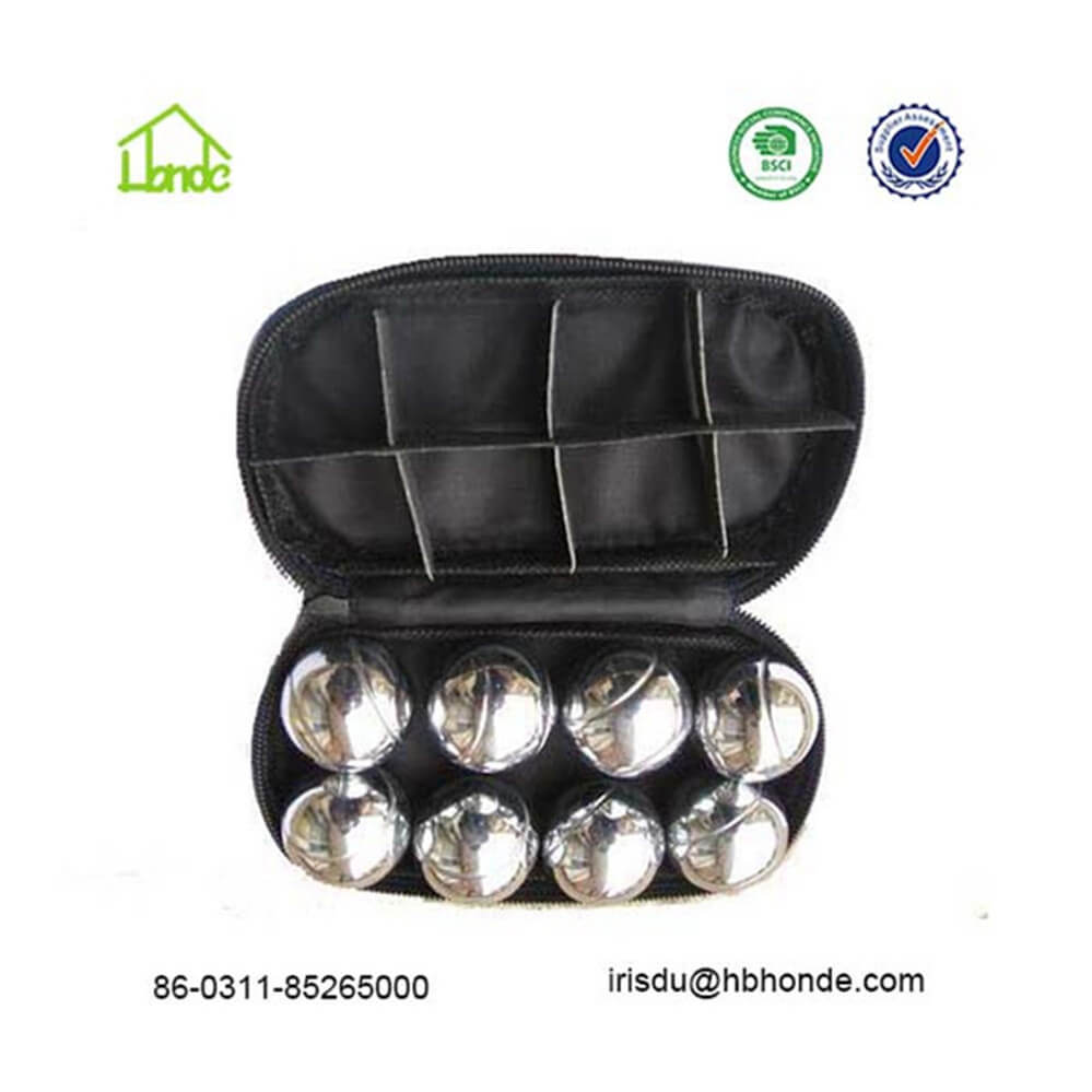 Polished Alloy 8 Boule Bocce Ball Set