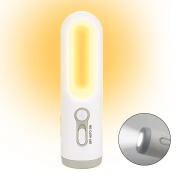 3-in-1 Mini Portable USB Rechargeable Warm White LED Nightlight with Motion Sensor