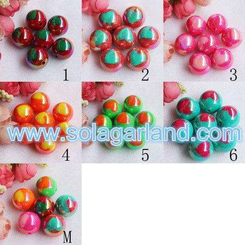 20MM Round Plastic Chunky Beads AB Bubblegum Heart Beads