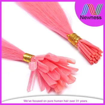 100s/pack Keratin Nail Tip Virgin Remy Human Hair Extensions