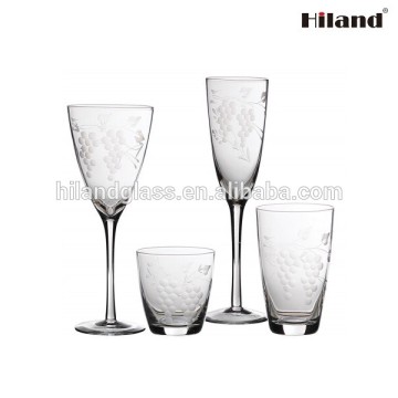 Handmade high quality customized etched wine glass