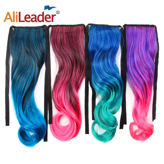 AliLeader Ombre Color Synthetic Ponytail Hair Bundle For Hair Extension